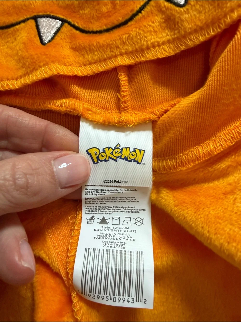 Pokémon Charizard Kids Costume size XS or 3-4T
